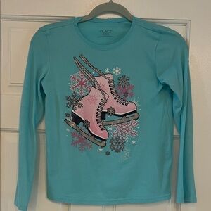 The Children's Place Teal Ice Skating Long Sleeve Tee
